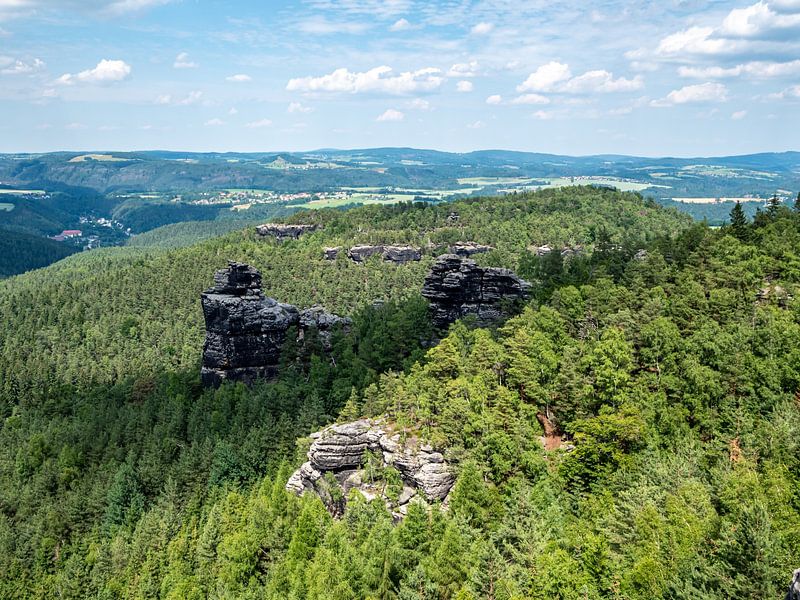 Vue du rocher d'escalade Große Hunskirche dans les montagnes de grès de l'Elbe. par Animaflora PicsStock