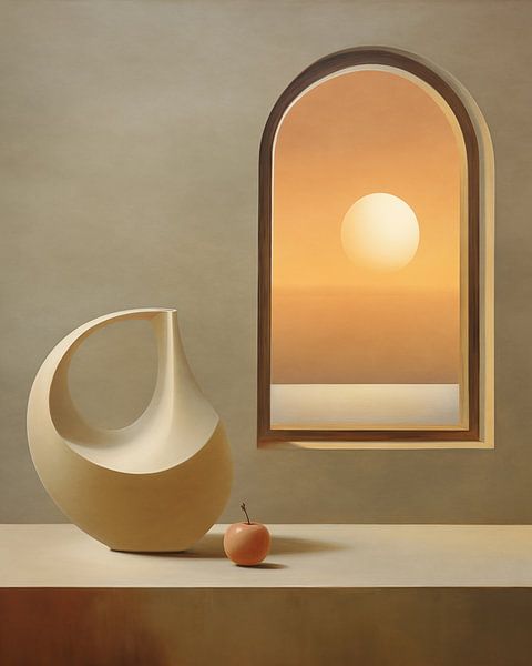 Nature morte / Coucher de soleil doux par Jacky