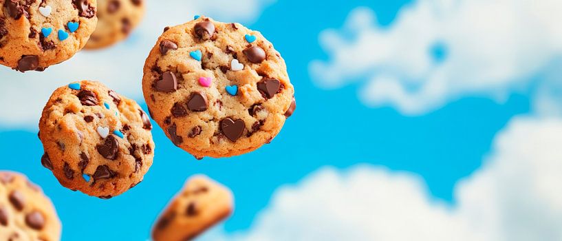 Luftige Kekse vor blauem Himmel von Poster Art Shop