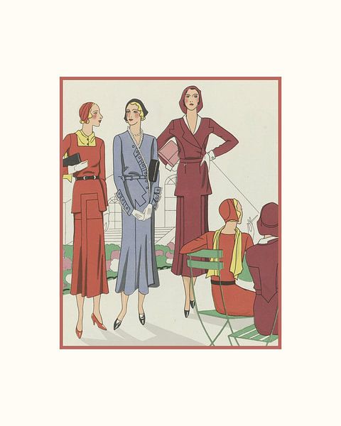 Parisian afternoon | Historische Art Deco Fashion print | In het park van NOONY