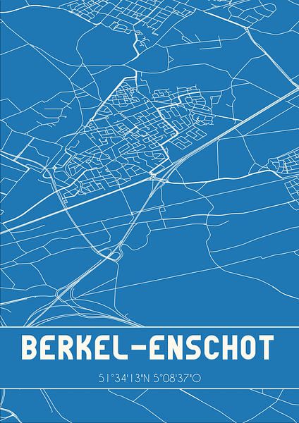 Plan d'ensemble | Carte | Berkel-Enschot (Brabant septentrional) par Affiches de lieux
