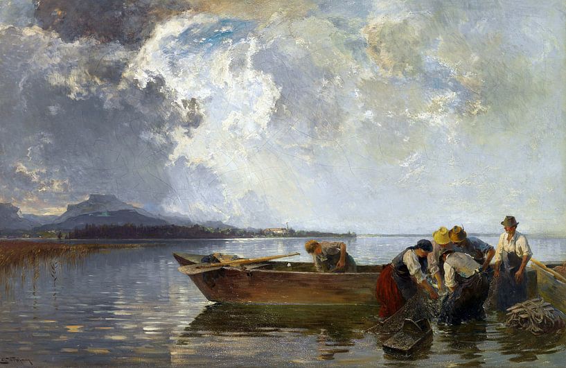 Fischerzug am Chiemsee, JOSEPH WOPFNER, Ca. 1910-1915 von Atelier Liesjes