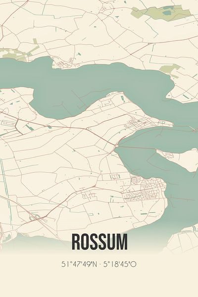 Vieille carte de Rossum (Gueldre) par Affiches de lieux