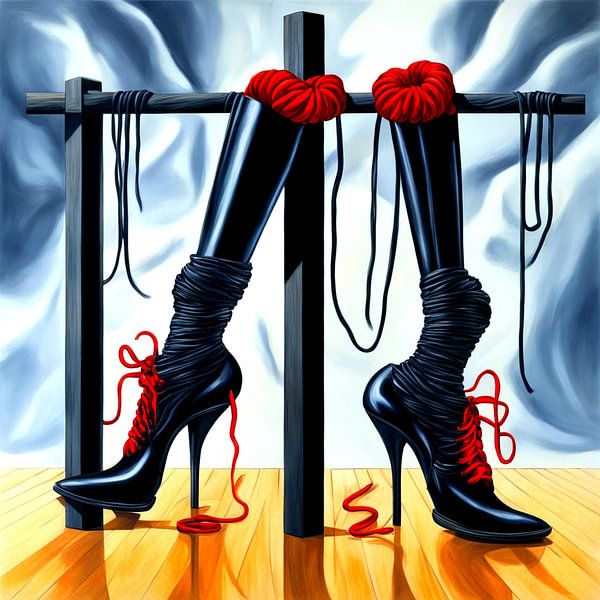 Black patent boots by Quinta Mandala