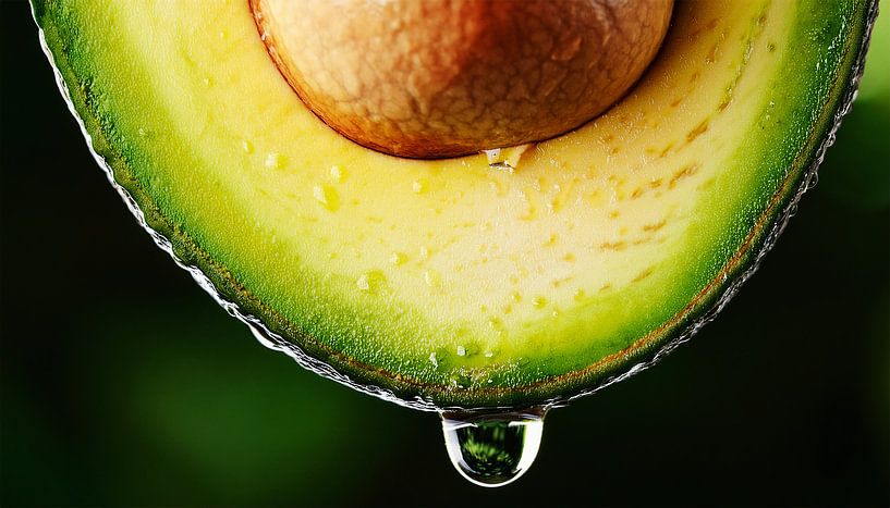 Detaillierte Nahaufnahme einer frischen Avocado von Mustafa Kurnaz