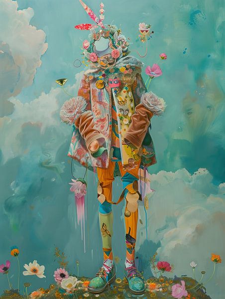 Karneval Figur | Floral Fantasy Voyage von Abstraktes Gemälde