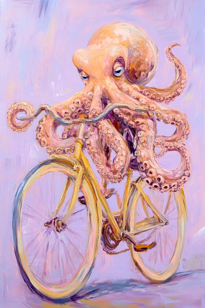 Octopus auf Fahrrad Kunstwerk von Poster Art Shop