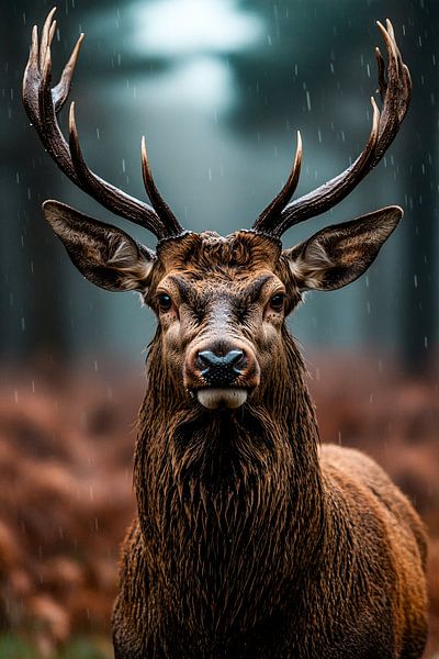 Cerf majestueux sous la pluie par Imperial Art House