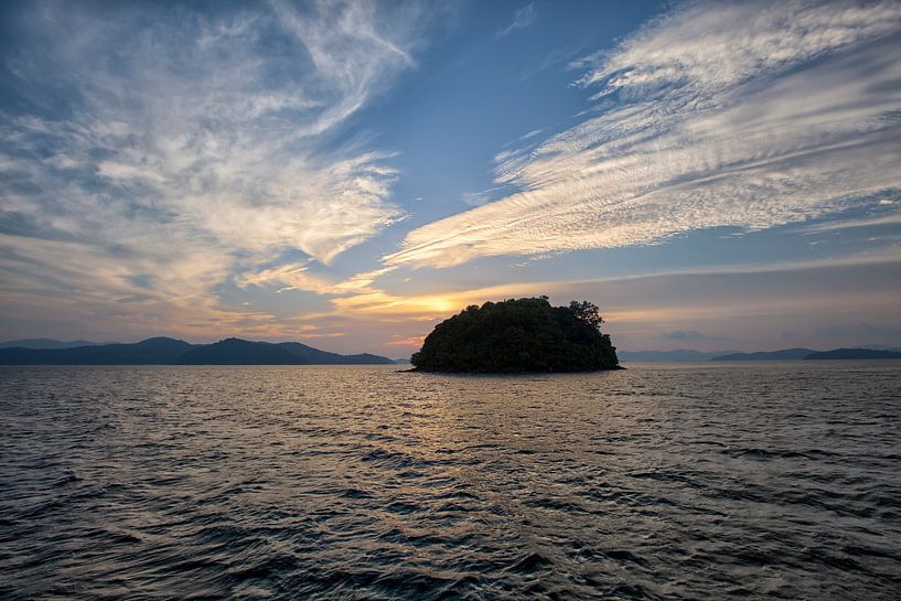 Beautiful sunset on the Andaman Sea, Phangnga Province, Thailand by Tjeerd Kruse
