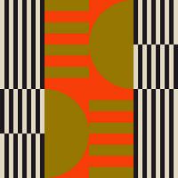 Funky rétro géométrique 2. Art abstrait moderne aux couleurs vives.