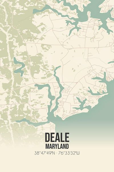 Carte ancienne de Deale (Maryland), USA. par Affiches de lieux