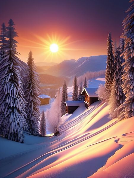 Winterlicher Sonnenuntergang von Laly Laura