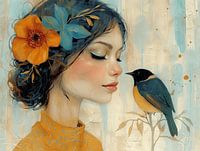 Das Mädchen mit dem Vogel