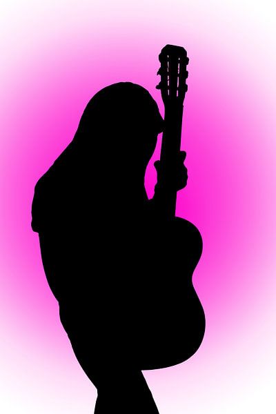 Frau mit Gitarre von Bo Valentino