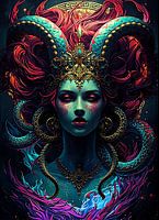 Göttin mit Schlangenkrone Digital Art