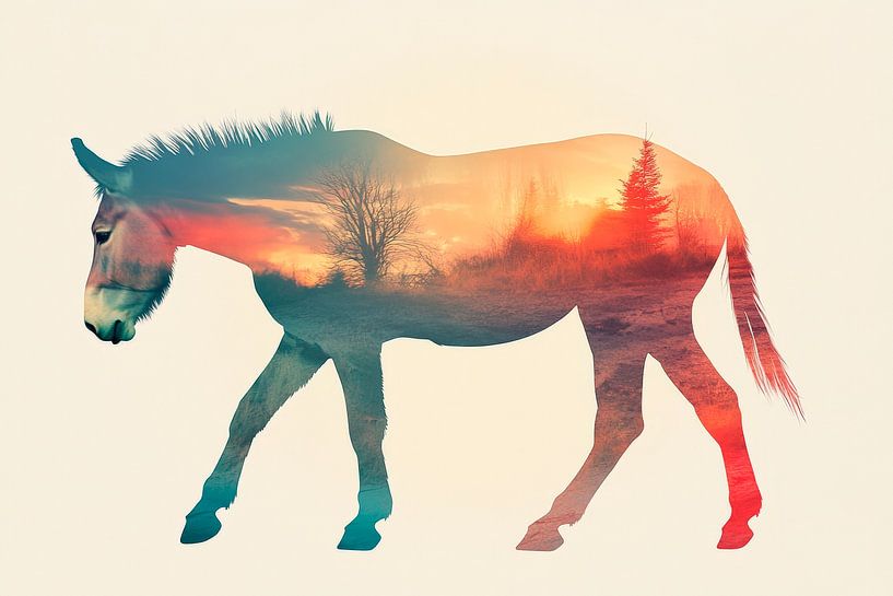 Horse and landscape by Poster Art Shop