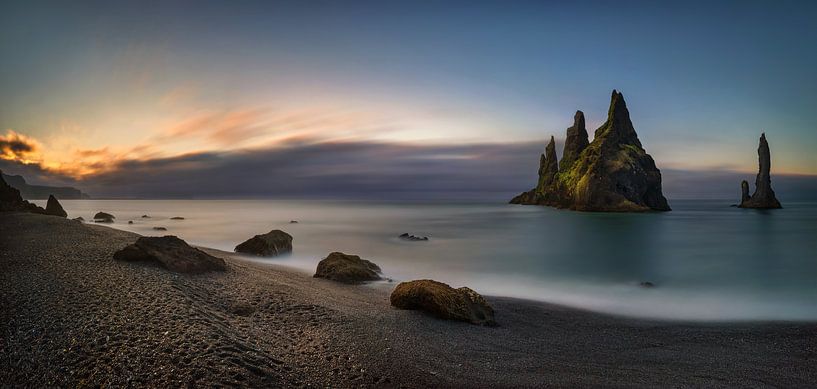 Reynisdrangar sunrise panorama by Wojciech Kruczynski