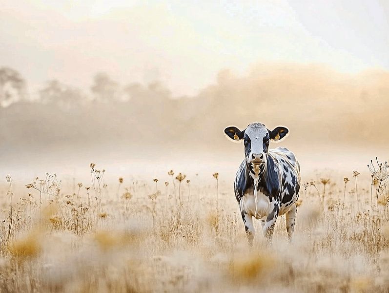 Cow in Steaming Morning Sun by Karina Brouwer