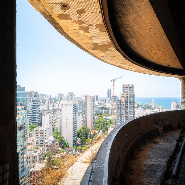 View of Beirut from Holiday Inn Hotel. by Roman Robroek - Photos of Abandoned Buildings