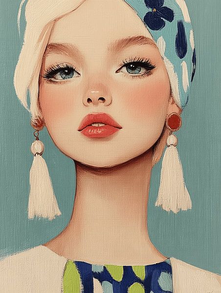 Hip fashion illustration, modern portrait by Carla Van Iersel