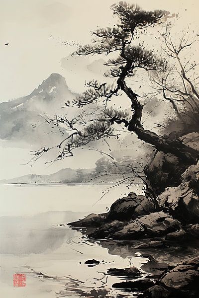 Sumi-e paysage_03 par Peet de Rouw