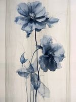 Ethereal Blossoms - Delicate Blue Floral Wall Art - Tranquil Interiors