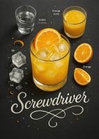 Screwdriver Cocktail Poster - Wodka und Orangensaft
