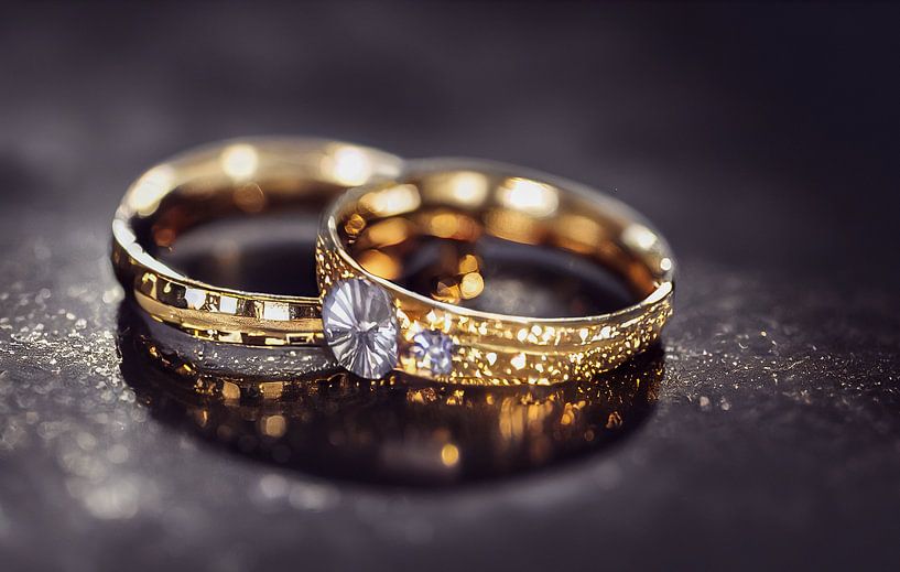 Goldene Eheringe Wallpaper Illustration von Animaflora PicsStock