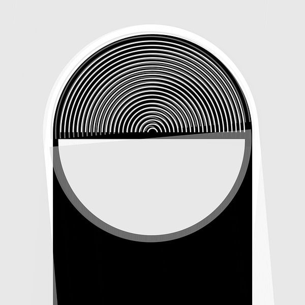 Géométrique Rétro Formes Abstraction Noir Blanc par Mad Dog Art