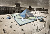 Old and new Louvre Paris