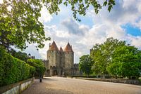 Carcassonne, the entrance to La Cité, France