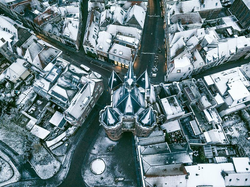 Zwolle Sassenpoort old gate during a cold winter morning by Sjoerd van der Wal Photography