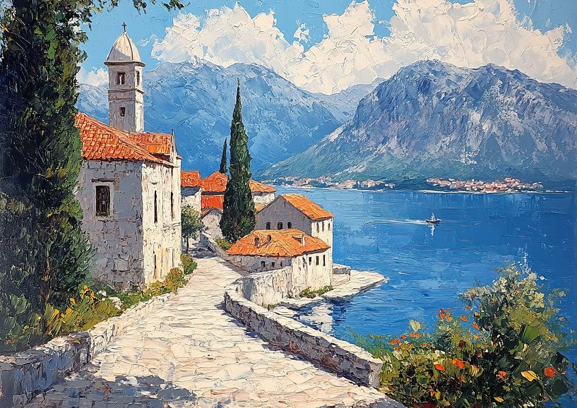 Montenegro Landschaft | Gelassene Höhen von Abstraktes Gemälde