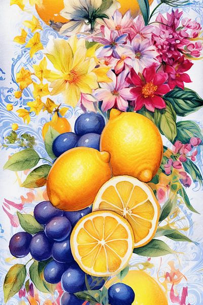 lemons and flowers by haroulita