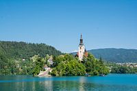 Church on the lake Bled in Slovenia