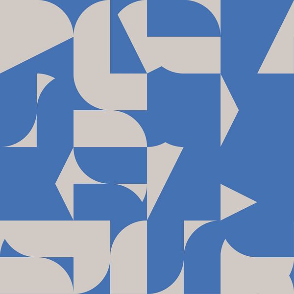 Abstracte kunst in blauw en wit nr. 6 van Dina Dankers