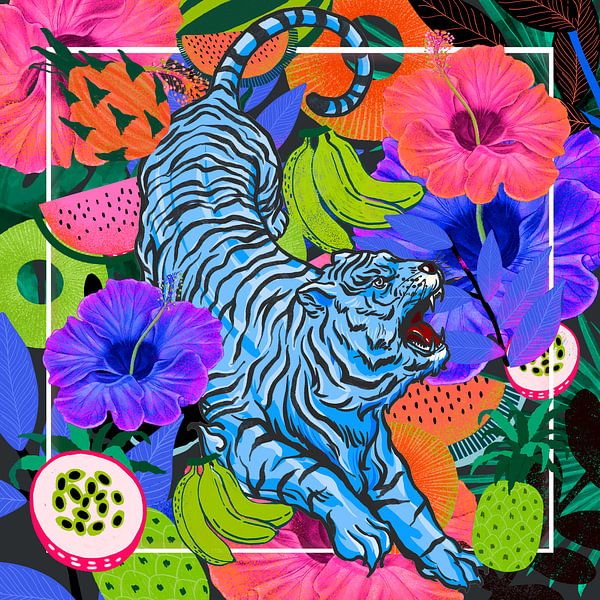 Tiger in Summer Jungle par Marja van den Hurk