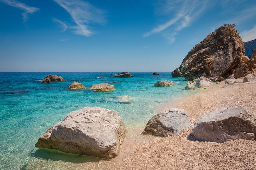 Large rocks on a Mediterranean beach in Sardinia by iPics Photography