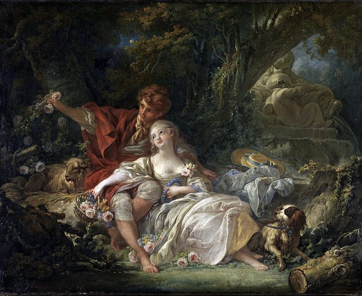 François Boucher - Hirte und Schäferin von 1000 Schilderijen