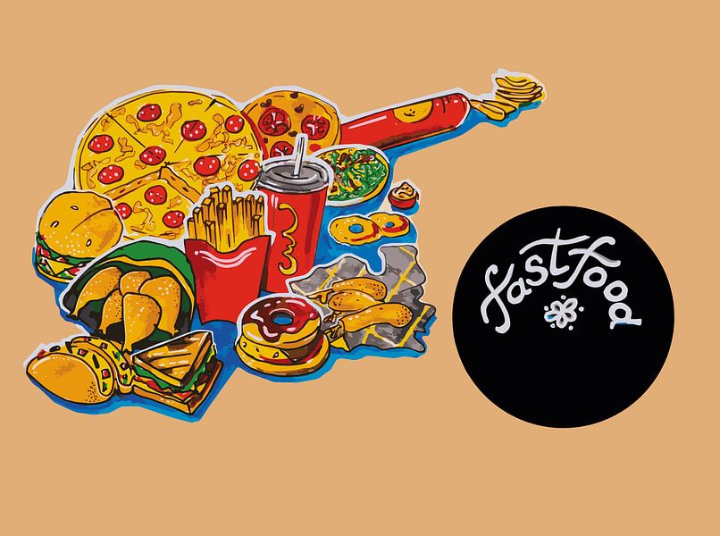 keuken illustratie van fast food producten par Ariadna de Raadt-Goldberg