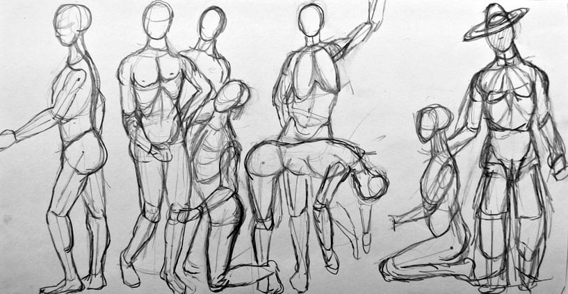 Zeichnen von menschlichen Figuren. von Therese Brals