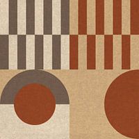 Motif géométrique rétro Bauhaus en terracotta, taupe, beige II