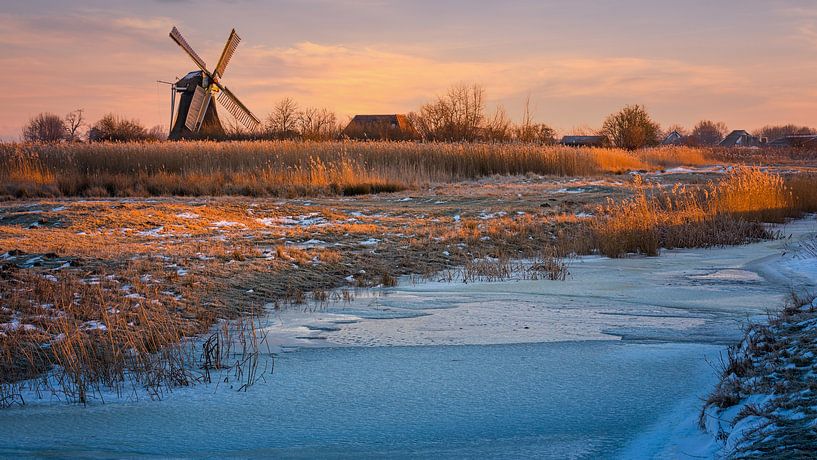 Lever de soleil hivernal au Noordermolen par Henk Meijer Photography
