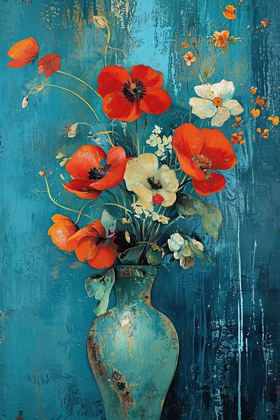 Vibrant Poppies by Eye catching paintings