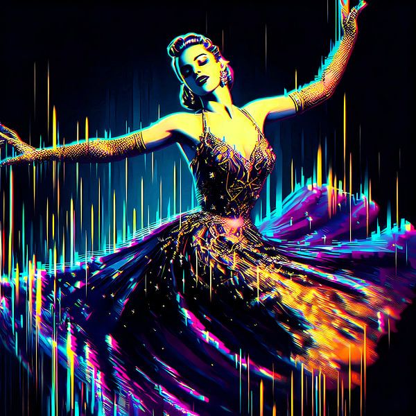 Strahlender Tanz des Lichts - Hollywood Schönheit von A.D. Digital ART