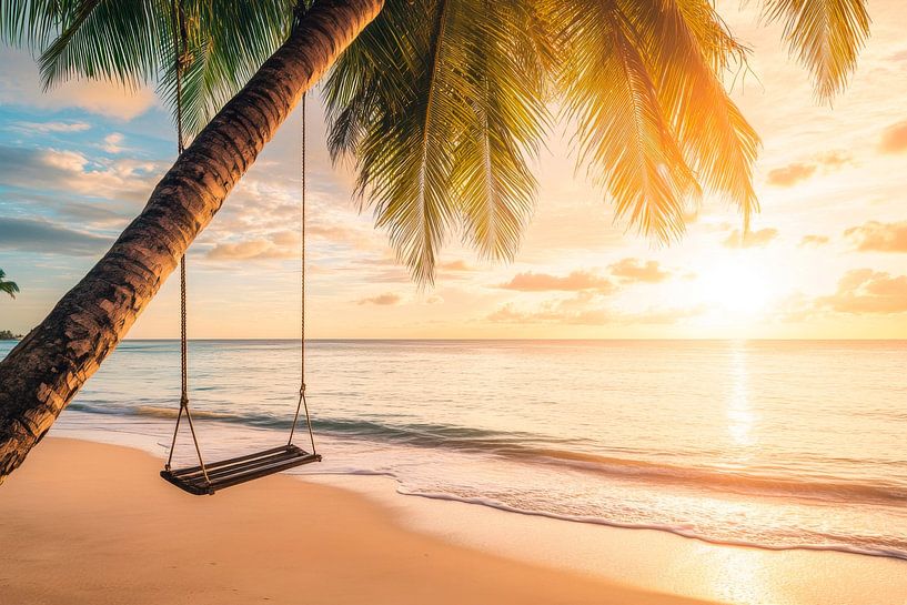 Hammock on the beach by Poster Art Shop