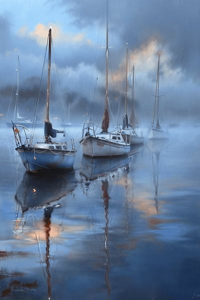 A serene summer day full of peace, beauty and sailboats on the endless horizon by Karina Brouwer