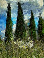 St. Bruno's Lilie und Zypressen Impressionistischer Stil