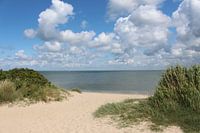 Afgelegen strand met uitzicht op de Waddenzee op Sylt