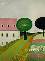 House with the pink roof